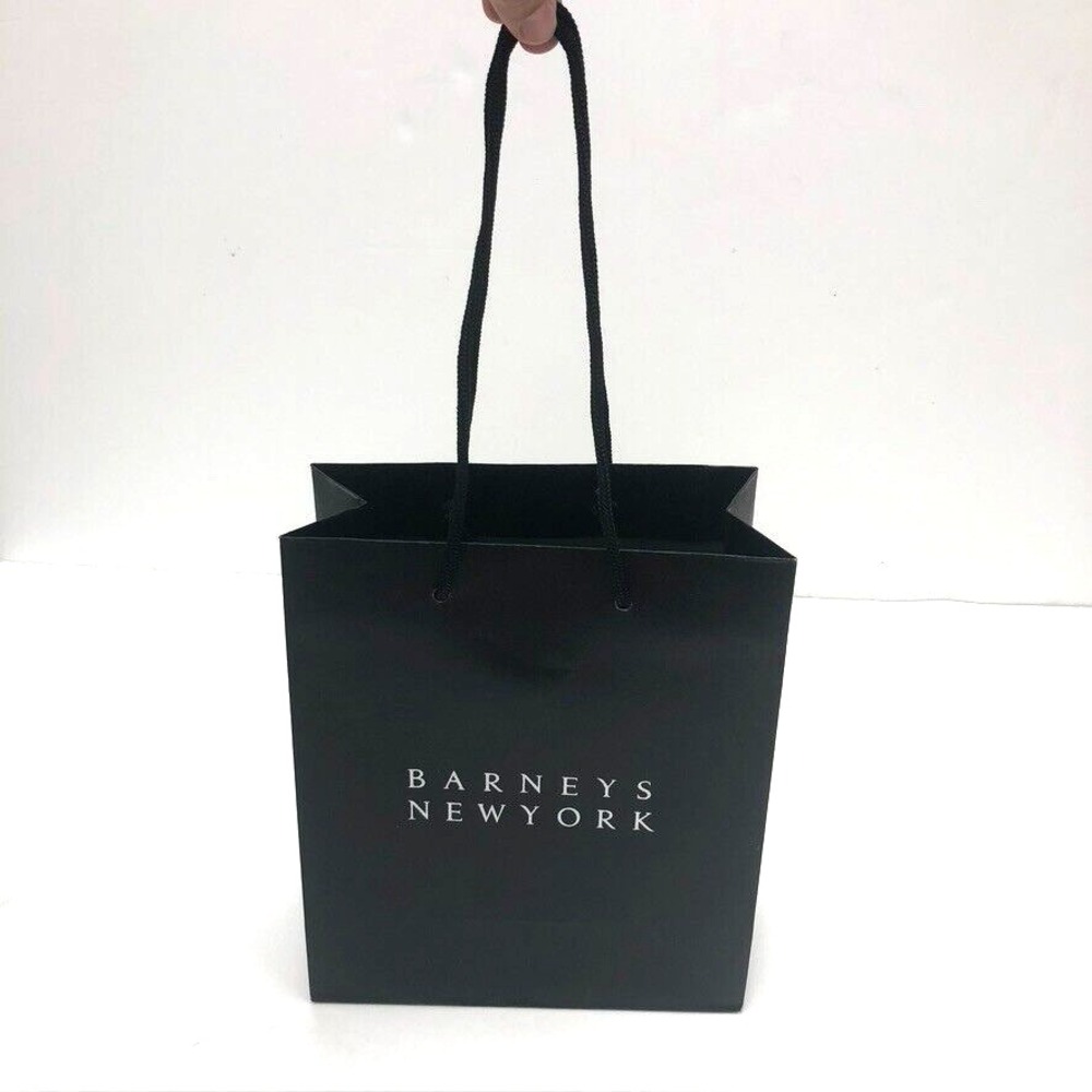 Barneys New York Authentic Black Gift Paper Shopping Bag 8x9.5x4